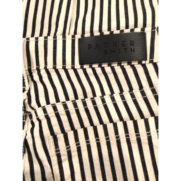 Parker Smith Straight leg Black Stripe Jeans Raw Edge Hem size 25 - Picture 6 of 8